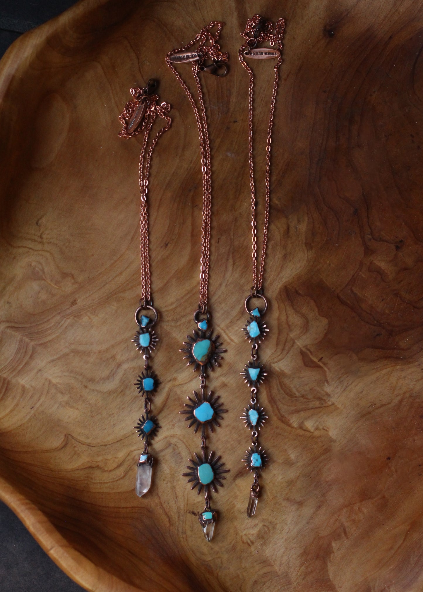 Inlaid Turquoise and Quartz tiered necklace
