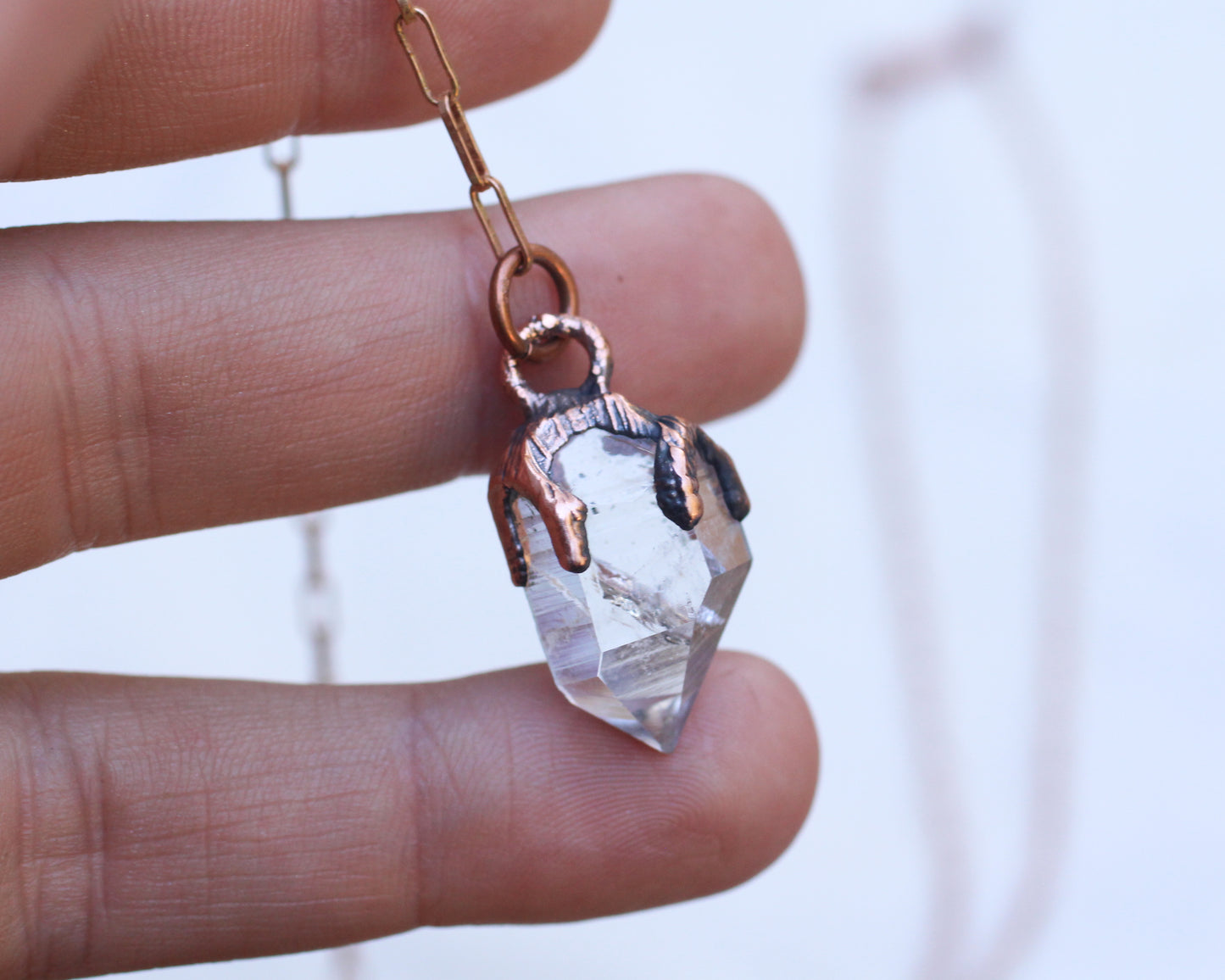 Quartz claw necklace