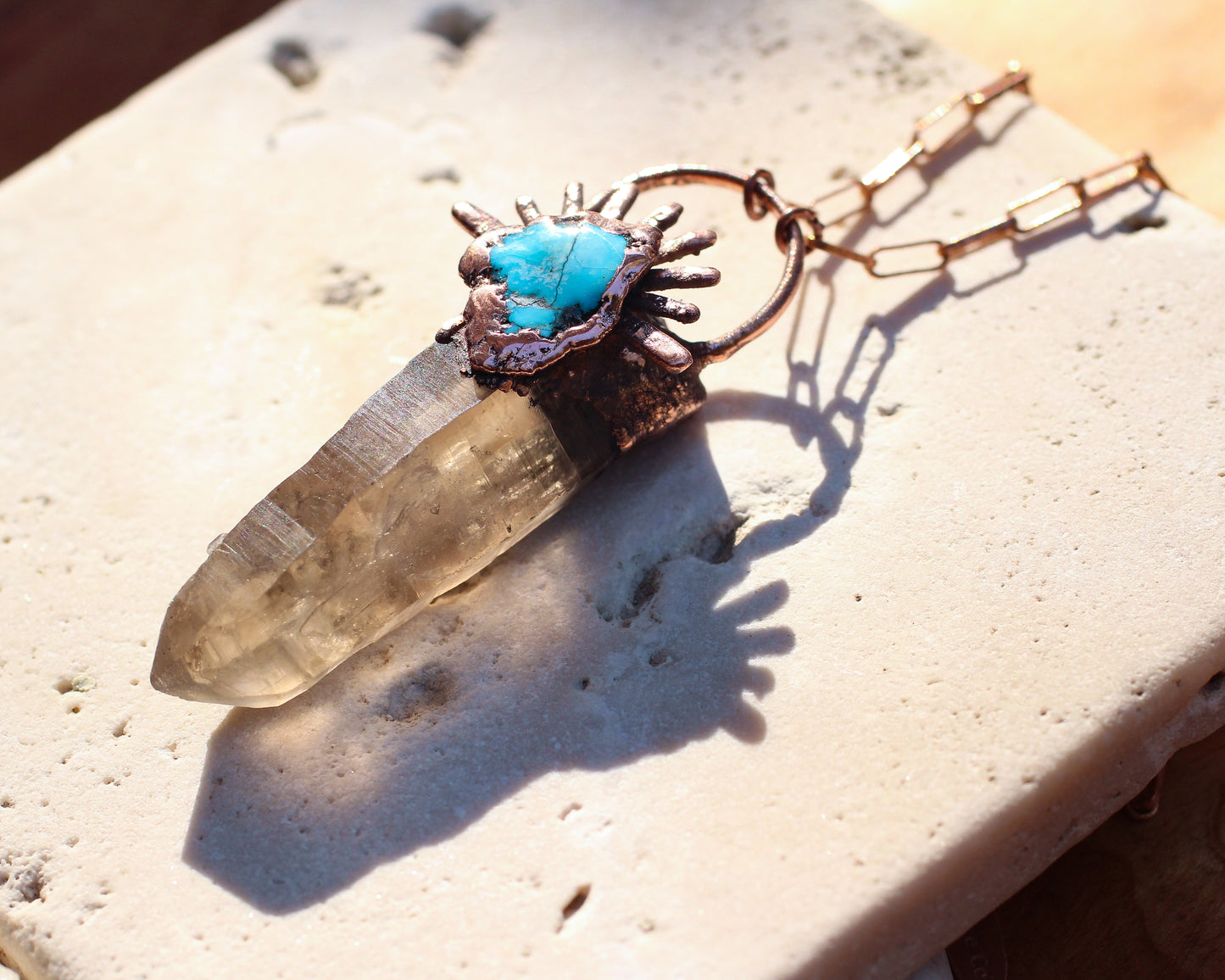 Smoky Quartz and Turquoise Necklace