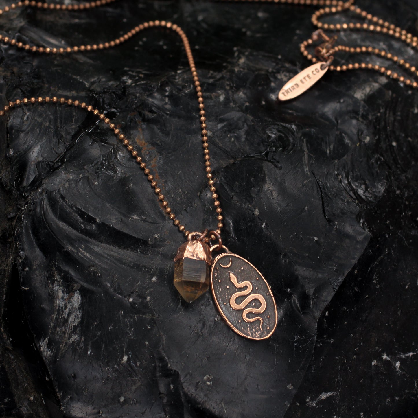 Cosmic Snake with Smoky Quartz necklace