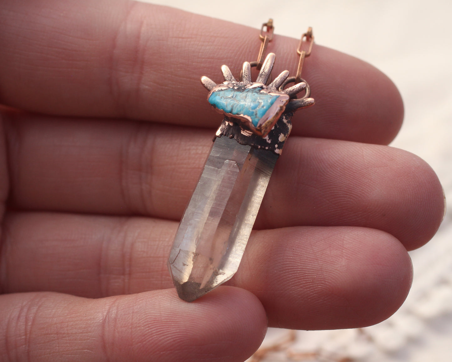 Smoky Quartz and Turquoise necklace