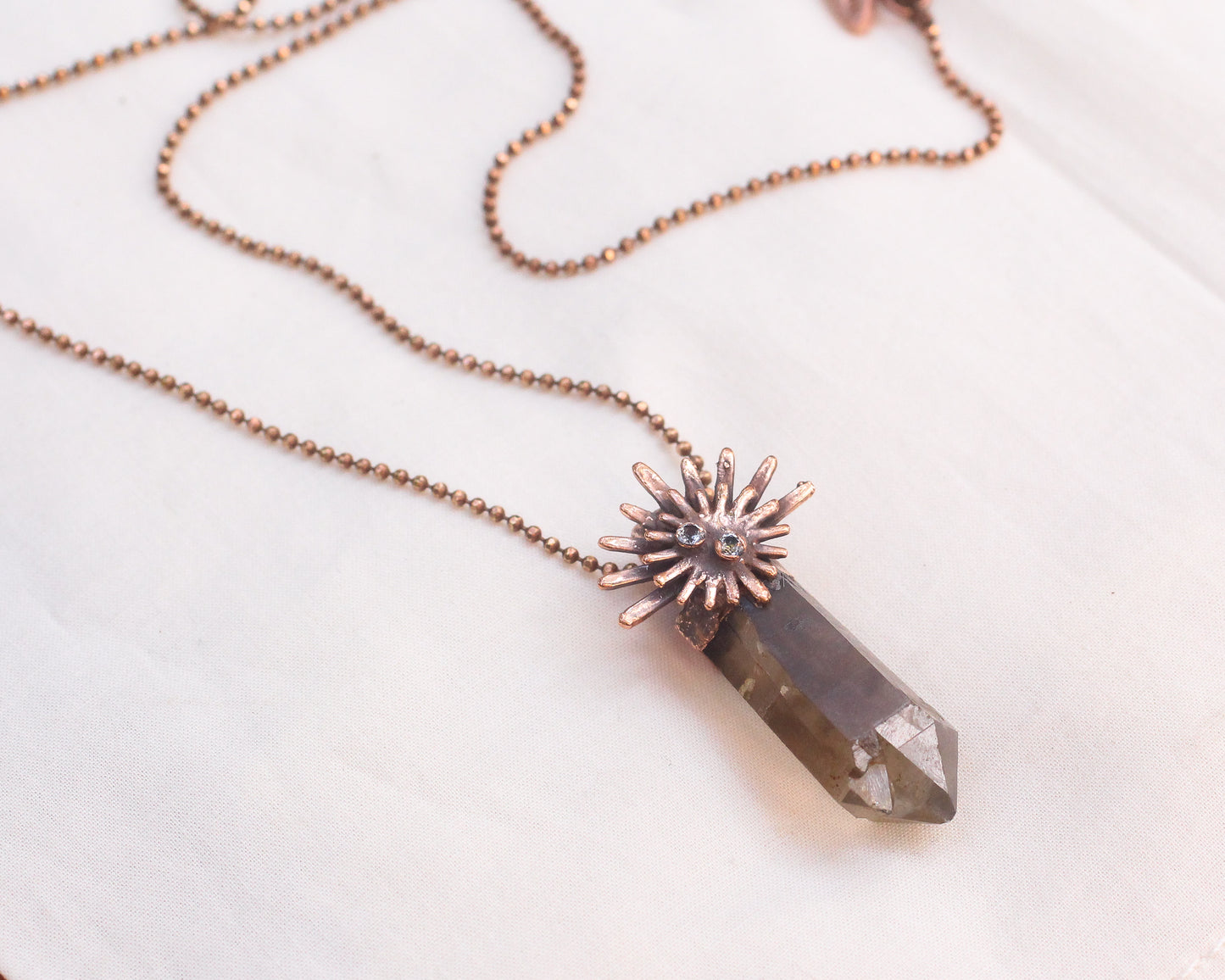Smoky Quartz and faceted Topaz necklace