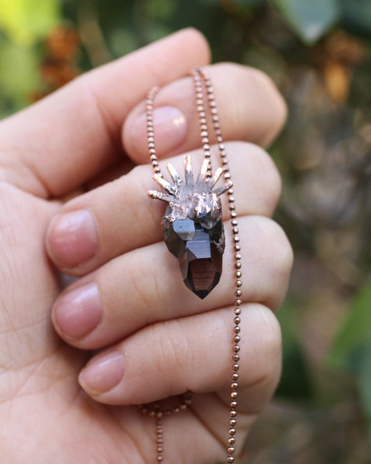 Little Smoky Quartz sun necklace