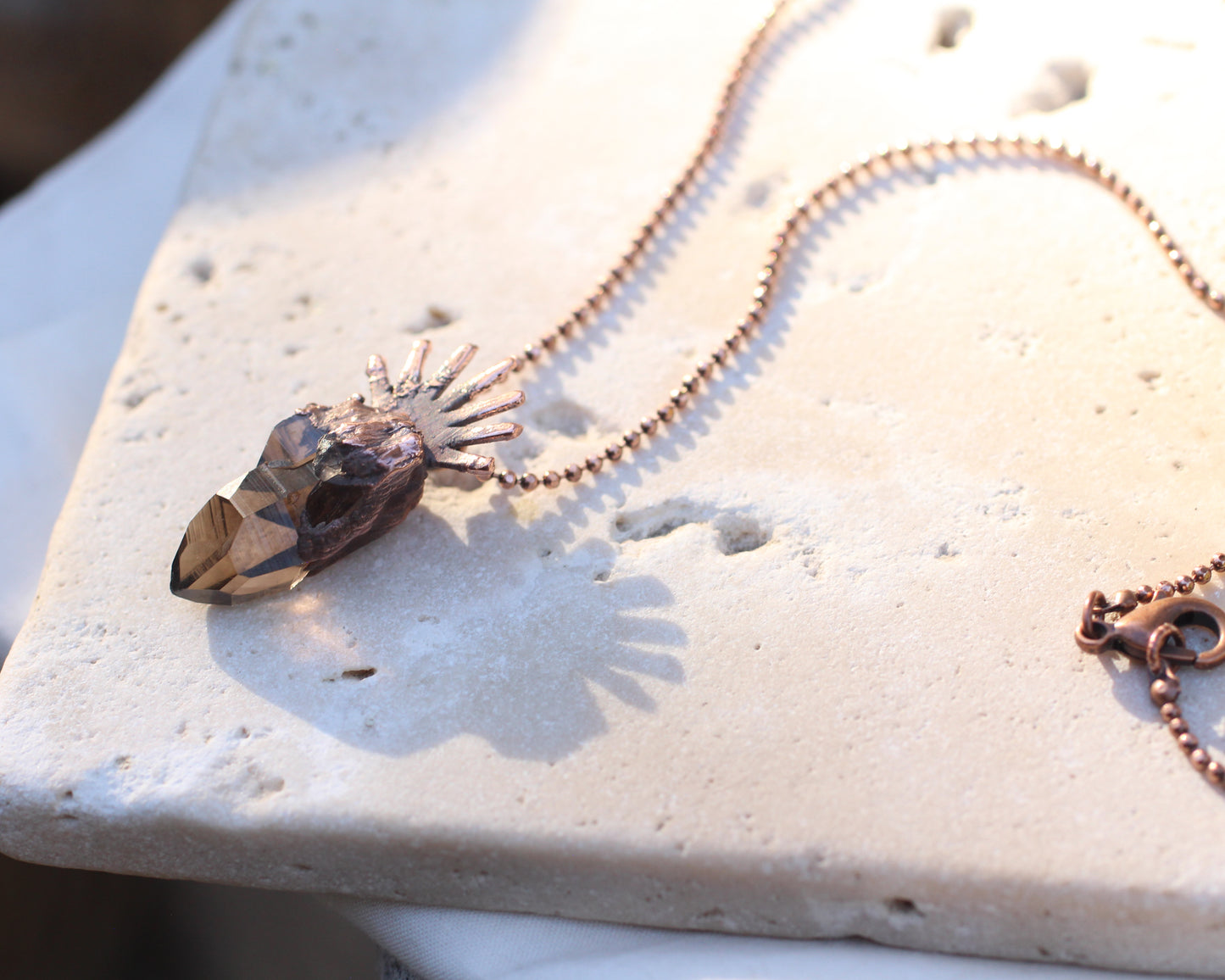 Little Smoky Quartz sun necklace