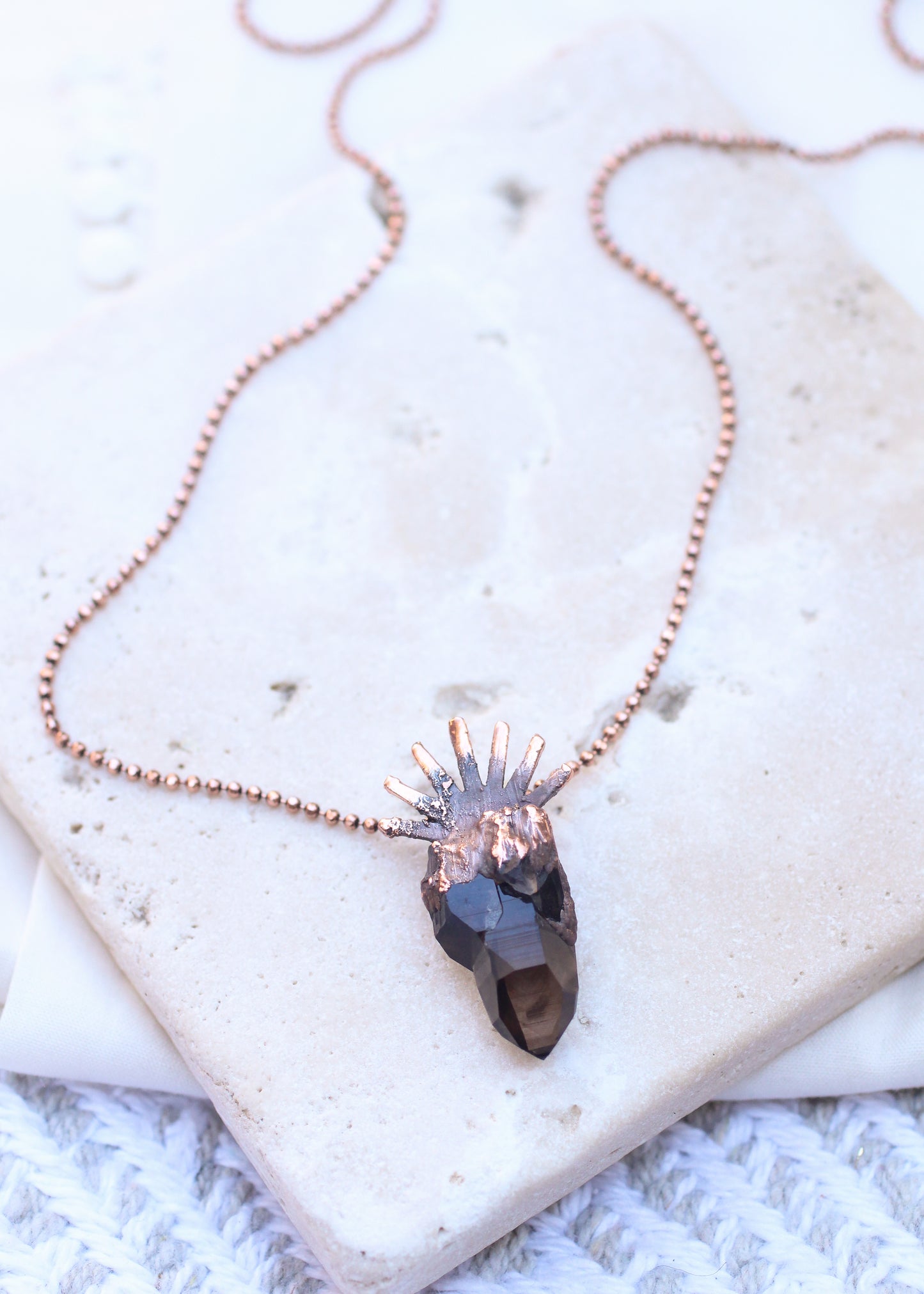 Little Smoky Quartz sun necklace