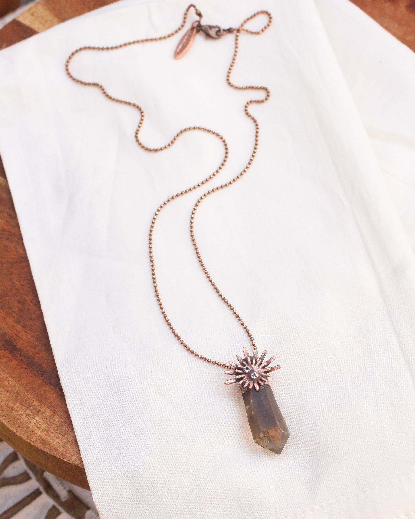 Smoky Quartz and faceted Topaz necklace