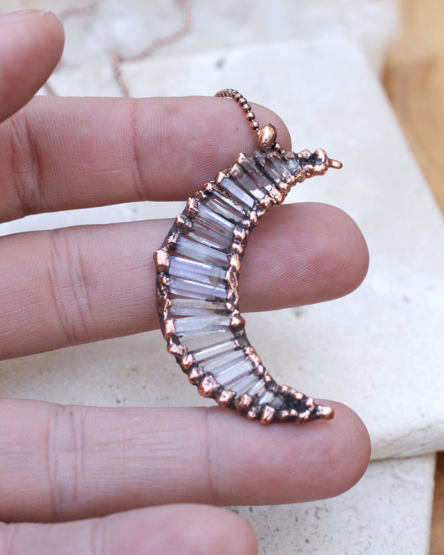 Quartz Moon Necklace