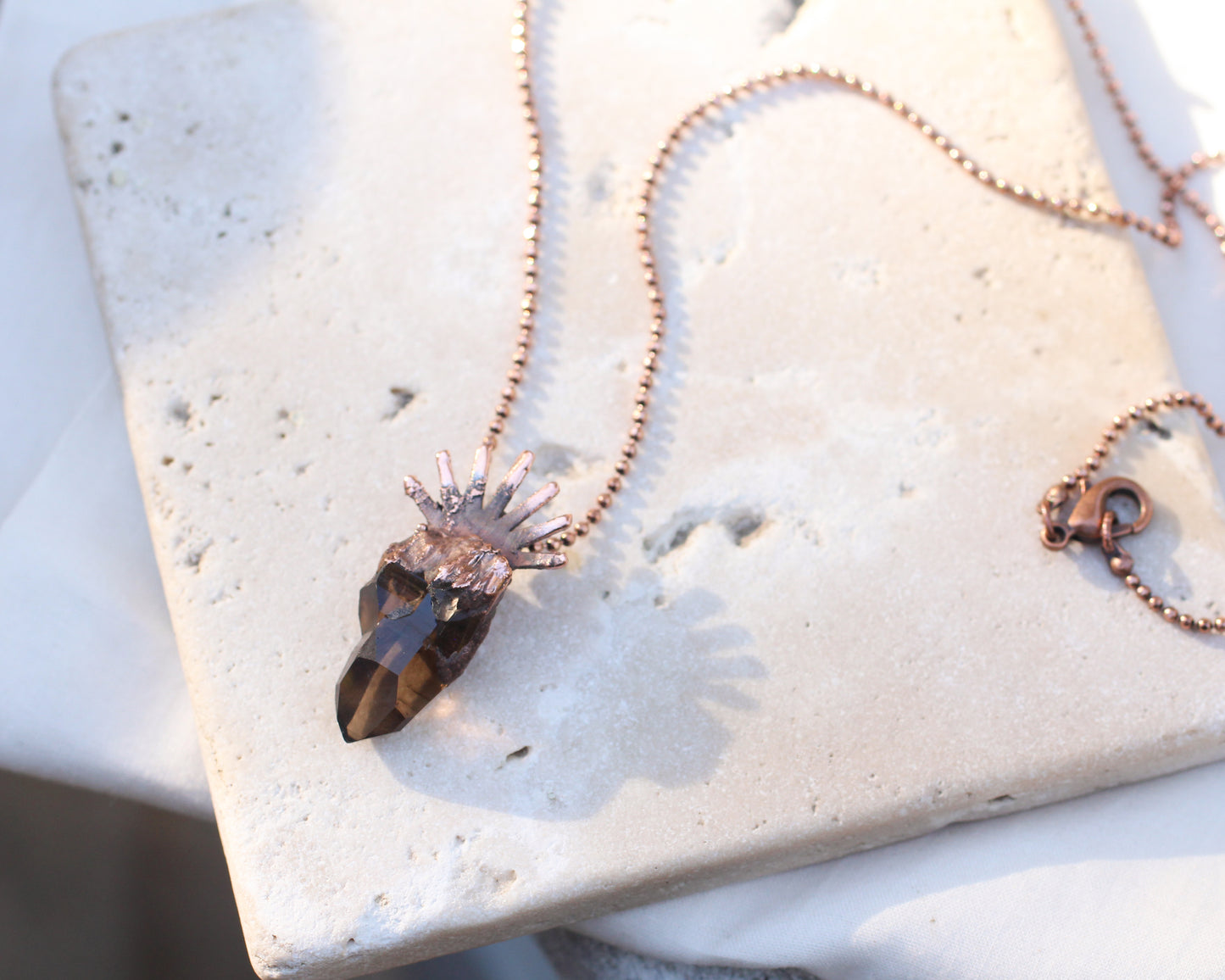 Little Smoky Quartz sun necklace
