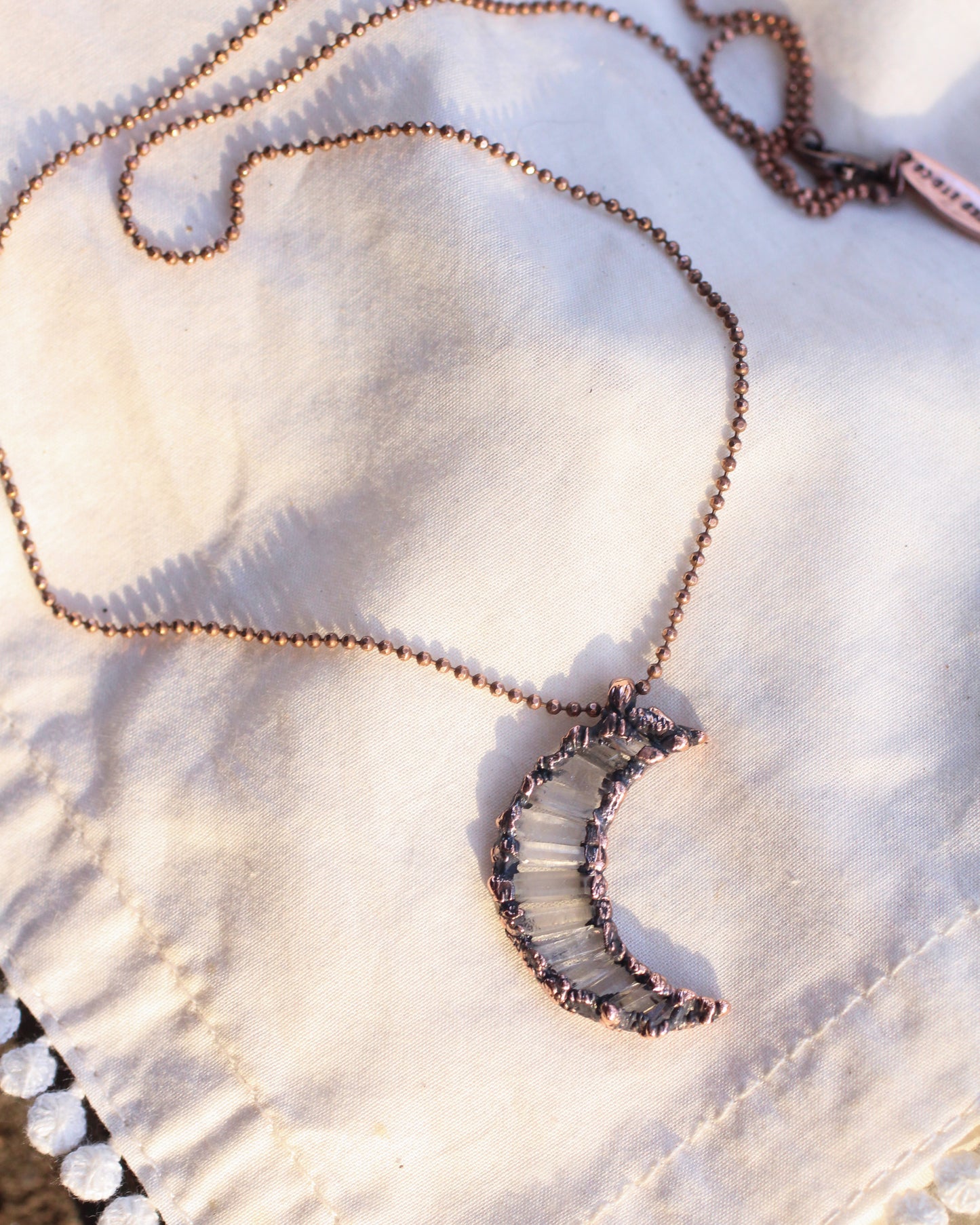 Quartz moon necklace