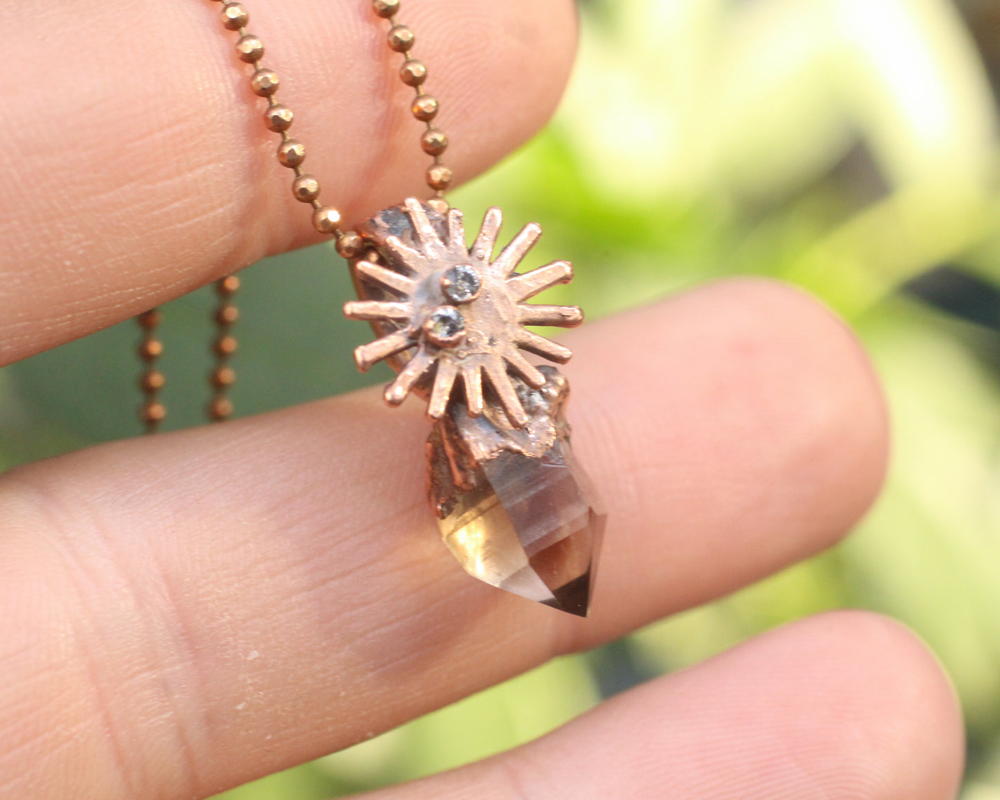 Little Smoky Quartz and faceted Topaz necklace