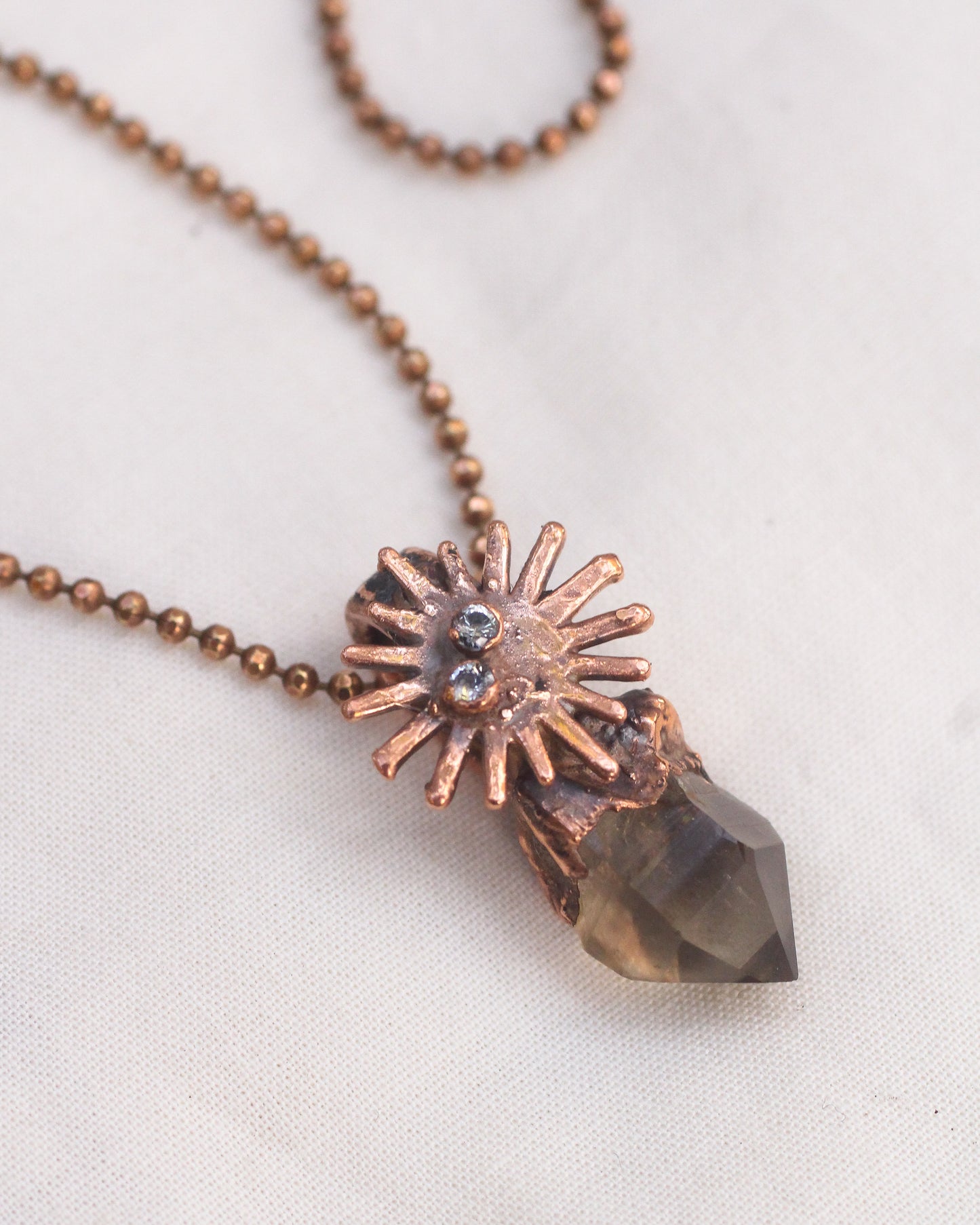 Little Smoky Quartz and faceted Topaz necklace