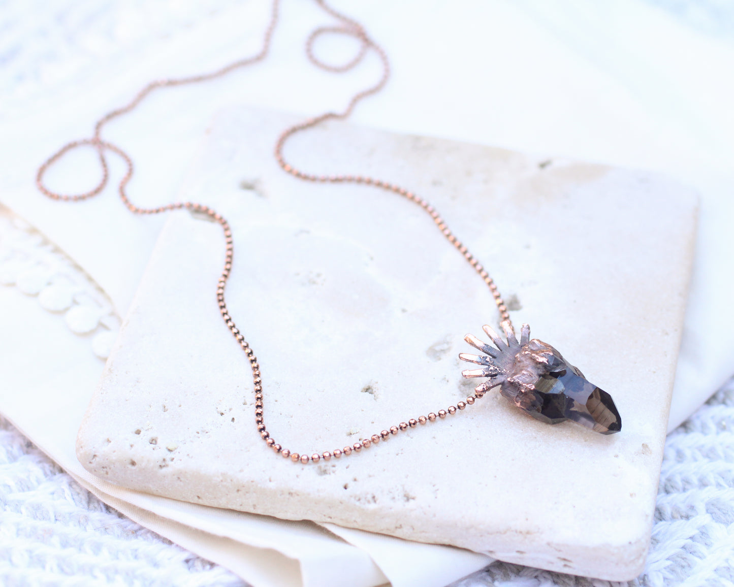 Little Smoky Quartz sun necklace