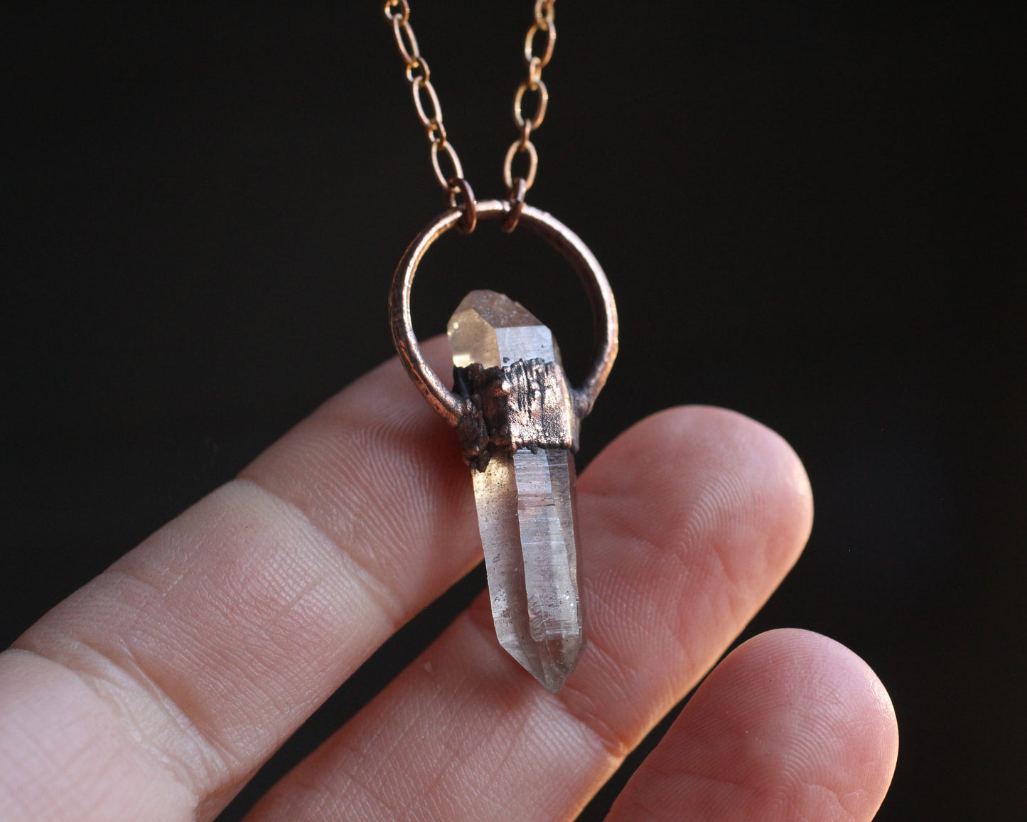 Little Smoky Quartz aura necklace