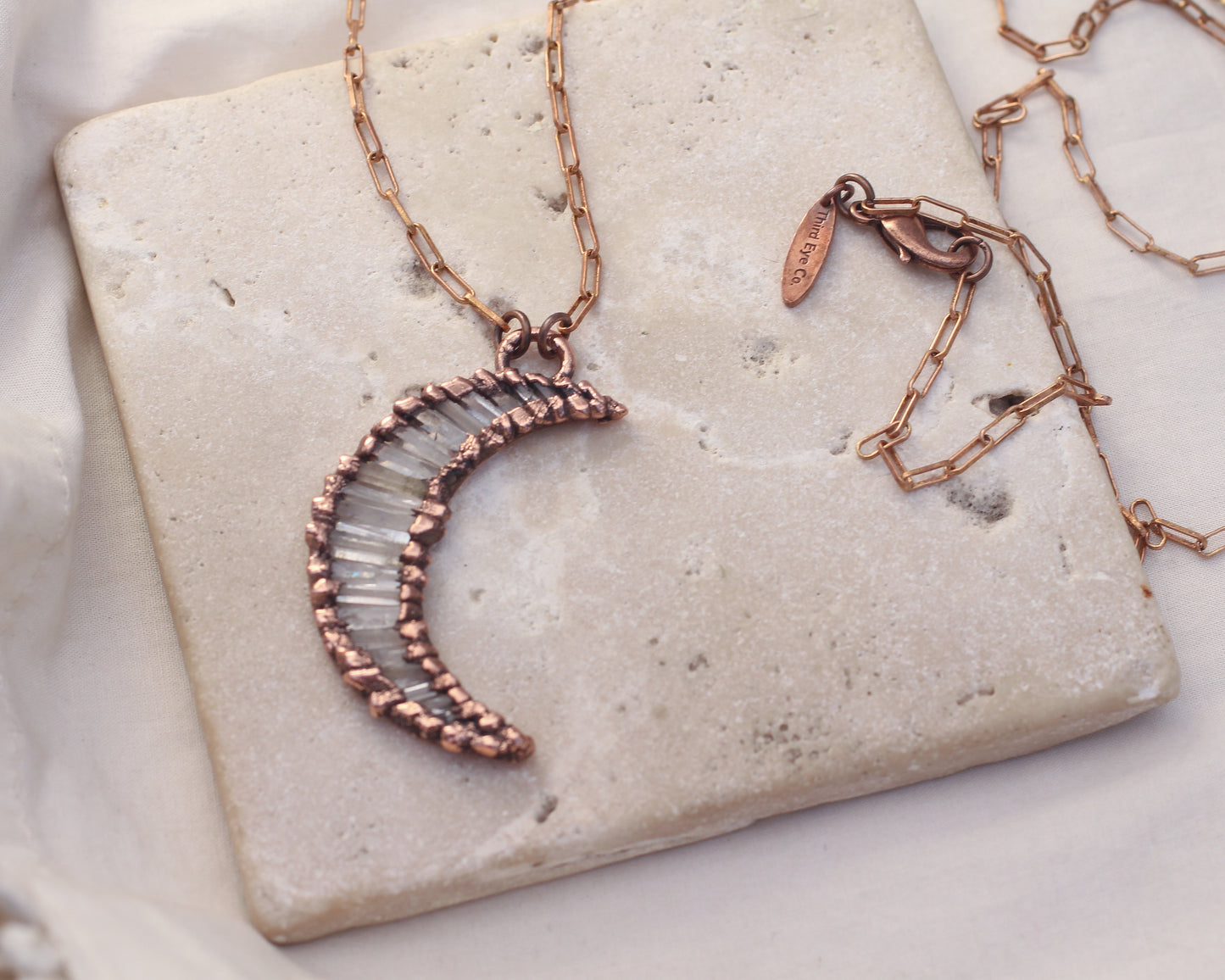 Quartz moon necklace