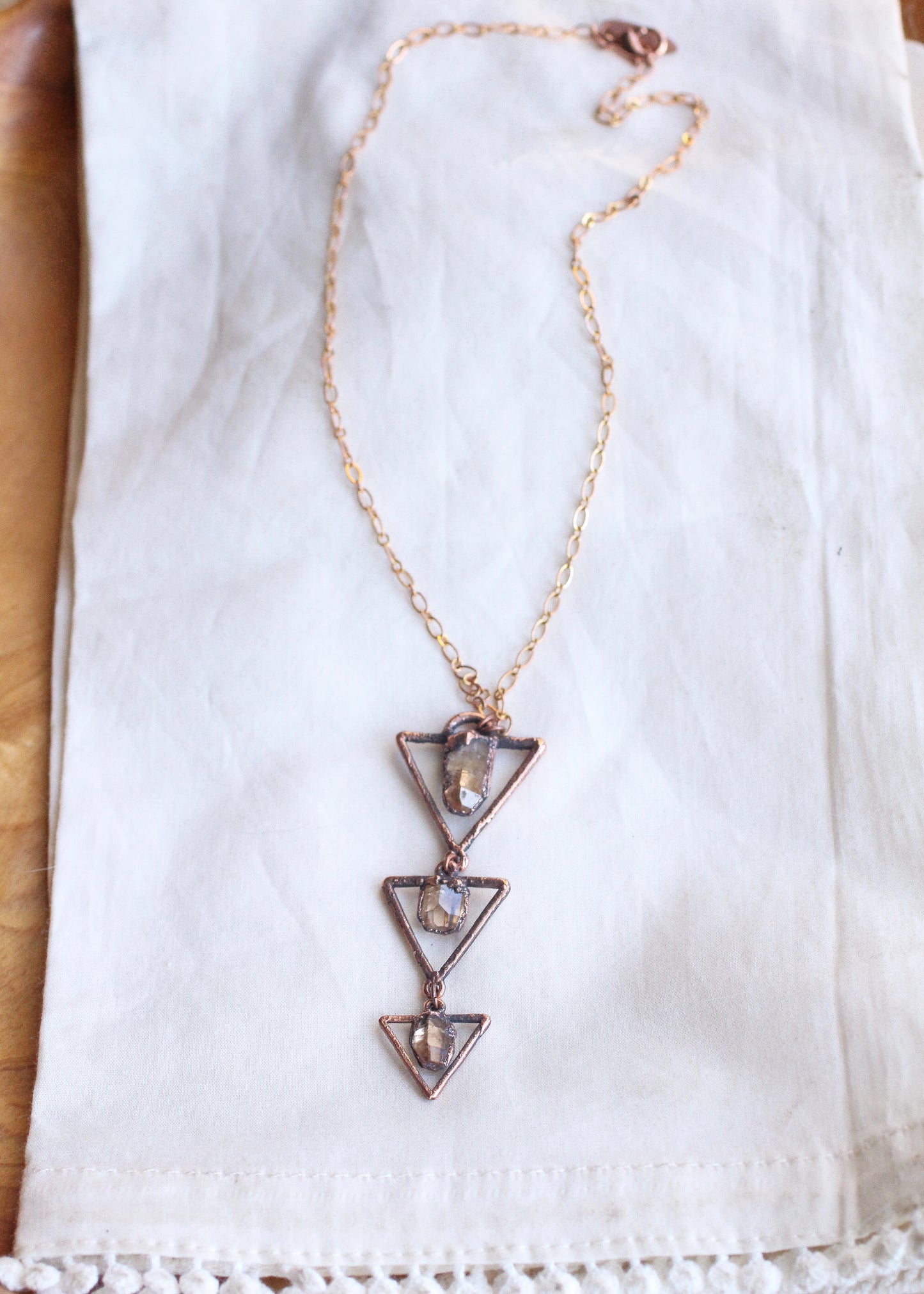 Sherry Topaz tiered triangle necklace