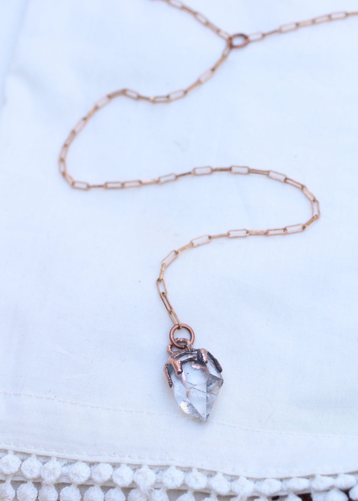 Quartz claw necklace