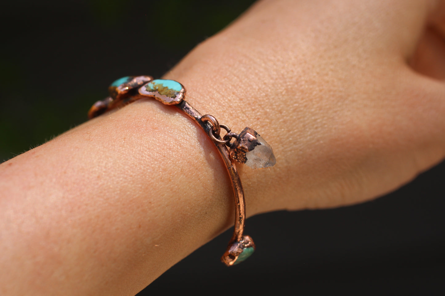 Turquoise and Quartz Cuff