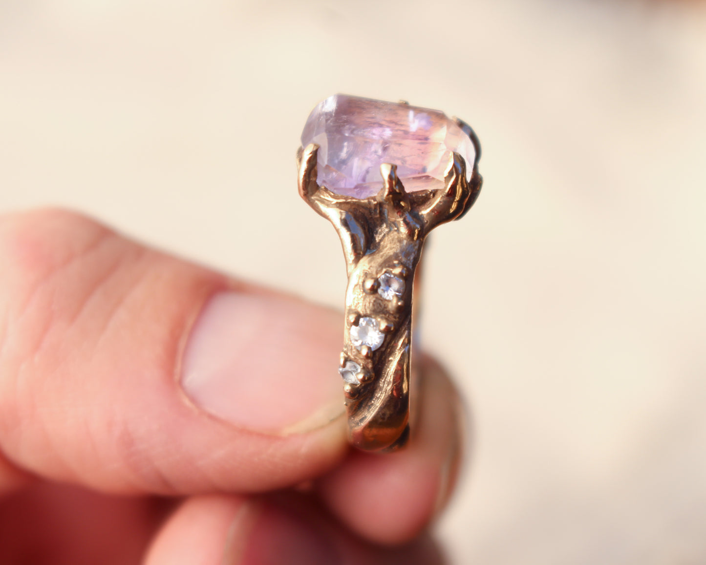 Amethyst and Topaz ring - Size 8