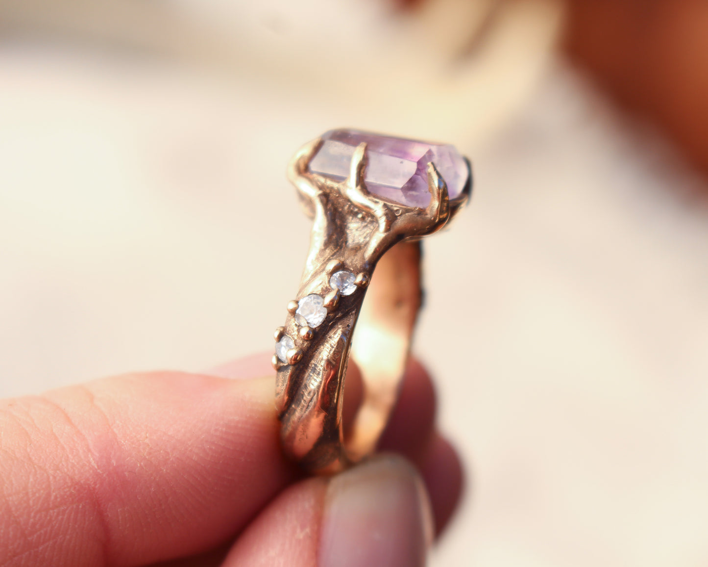 Amethyst and Topaz ring - Size 8