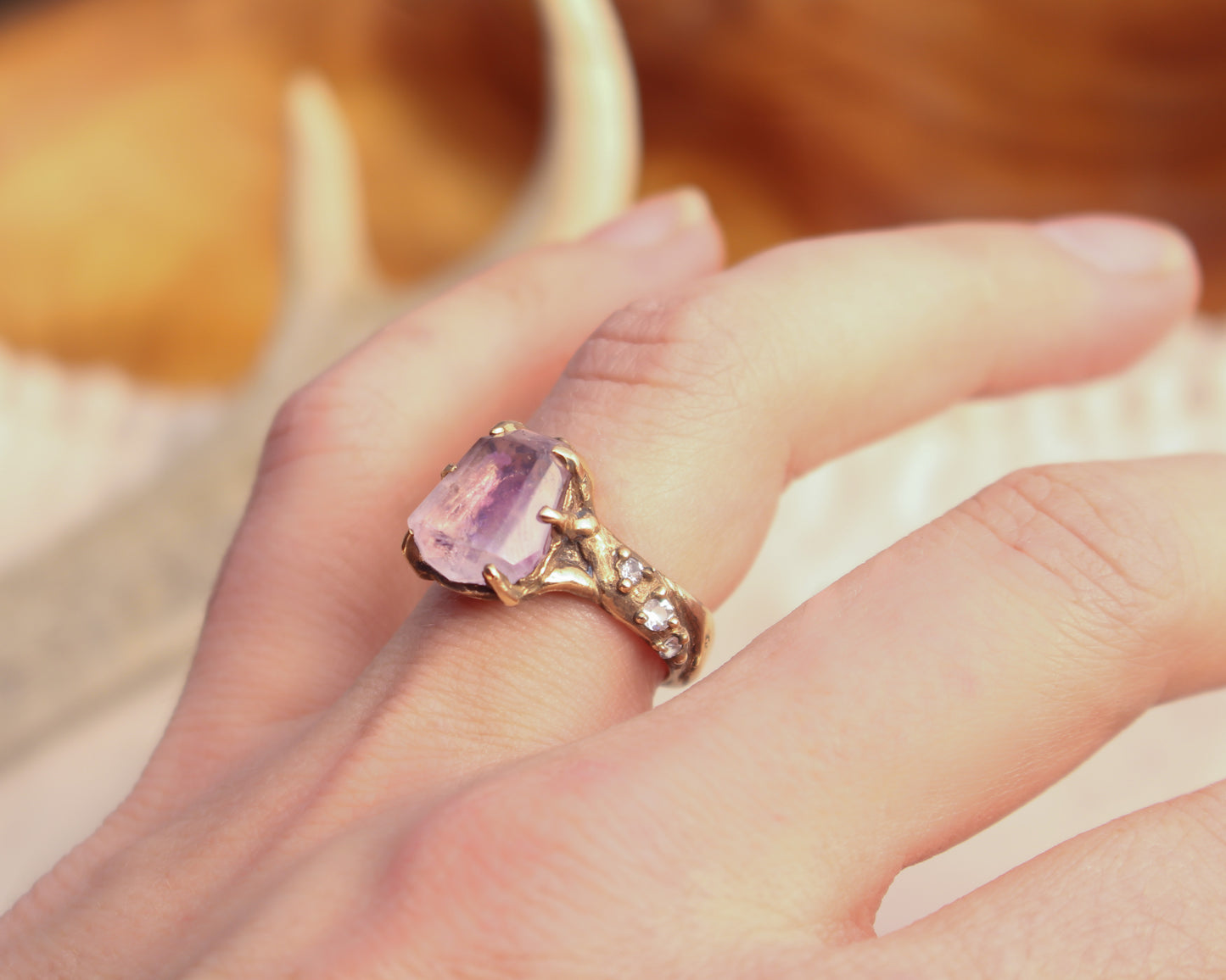Amethyst and Topaz ring - Size 8