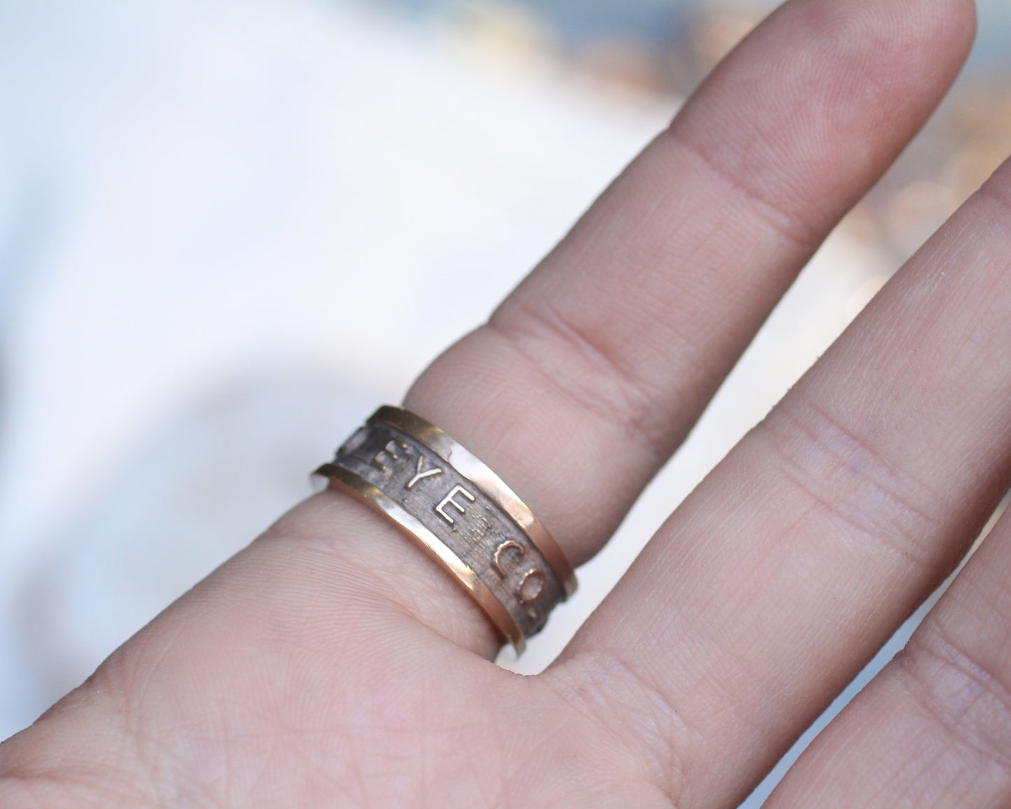 Amethyst Third Eye Co. text ring band - Size 9.5