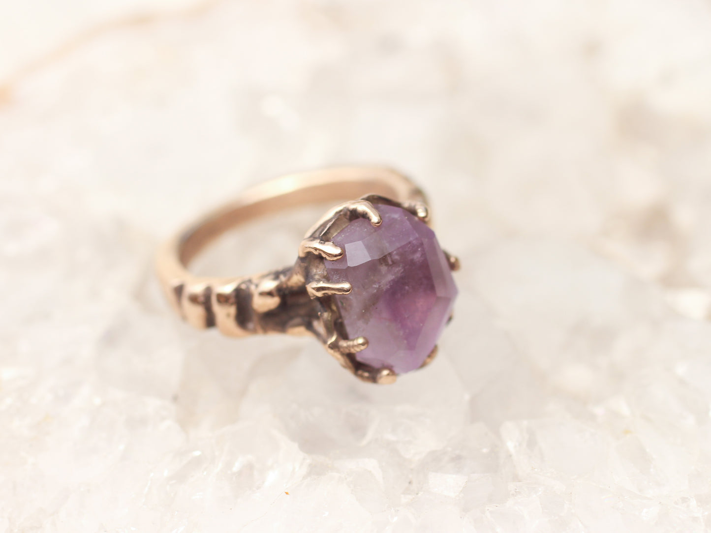 Faceted Amethyst ring - Size 6.5