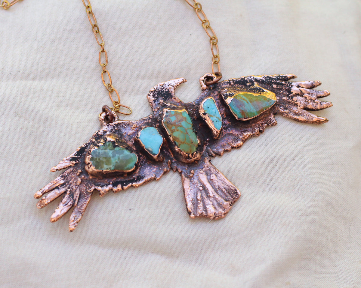 Turquoise Crow necklace