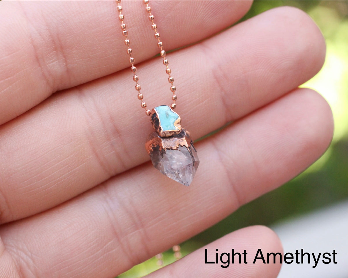 Tiny Crystal and Turquoise necklace