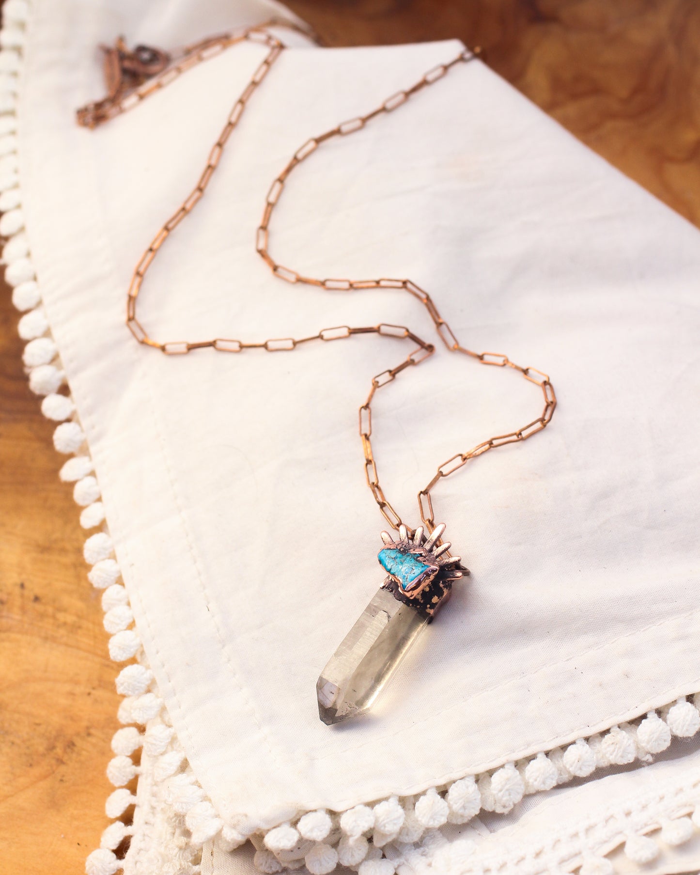 Smoky Quartz and Turquoise necklace