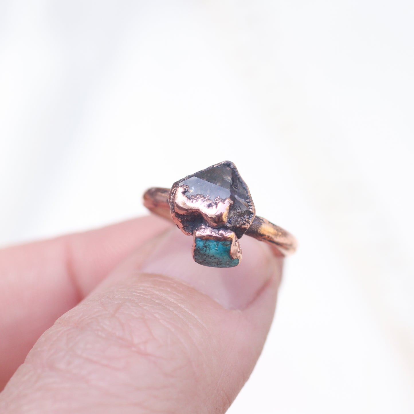 Amethyst and Turquoise ring - Size 6.5