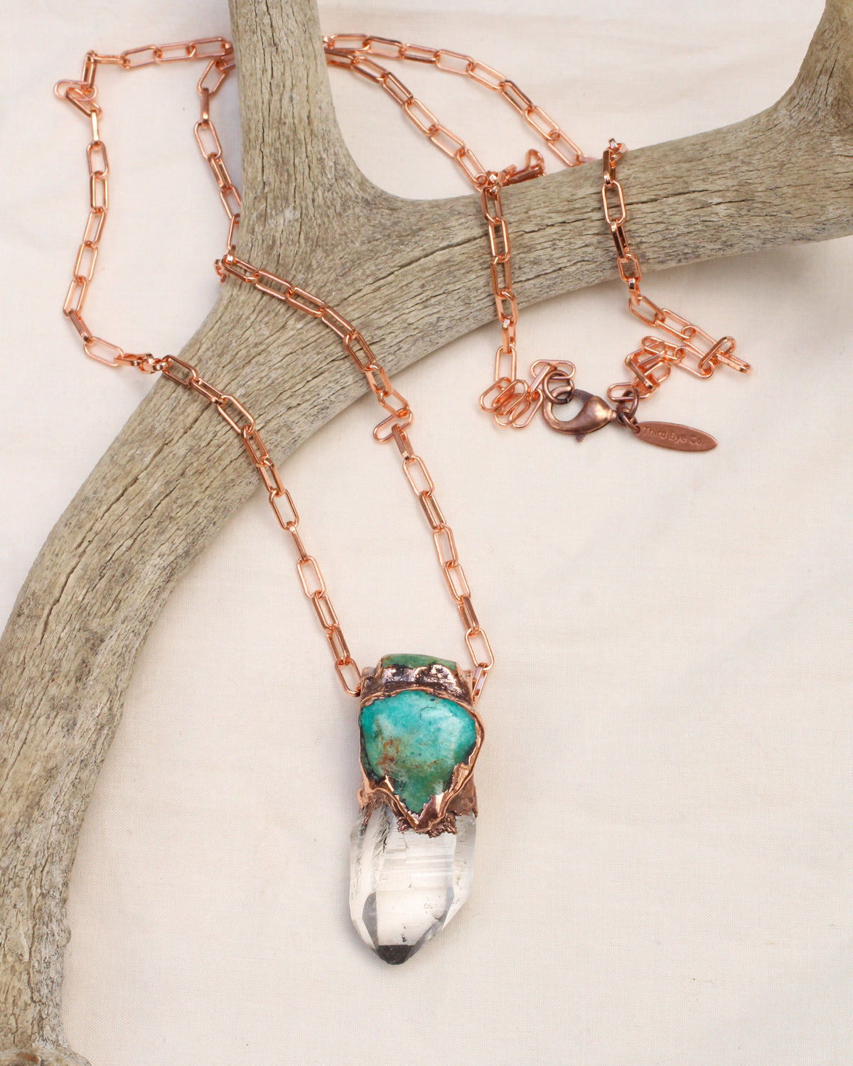 Large Quartz and Turquoise necklace