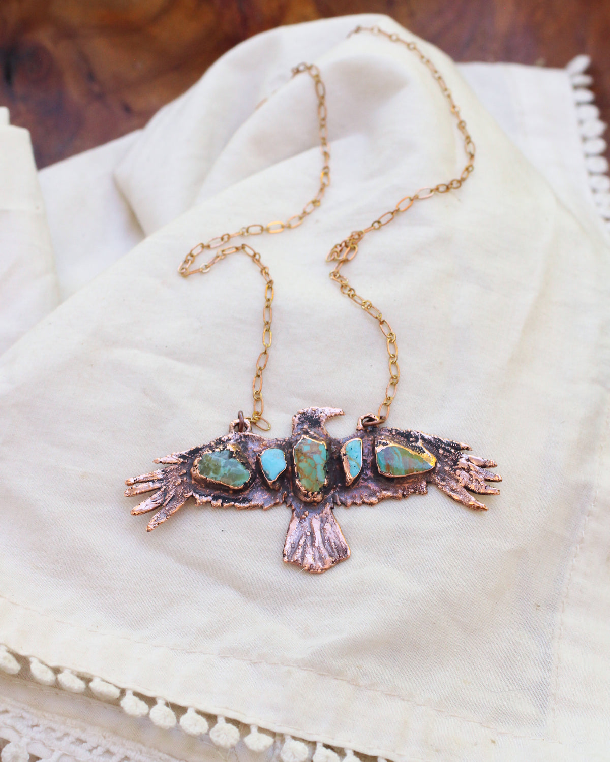 Turquoise Crow necklace