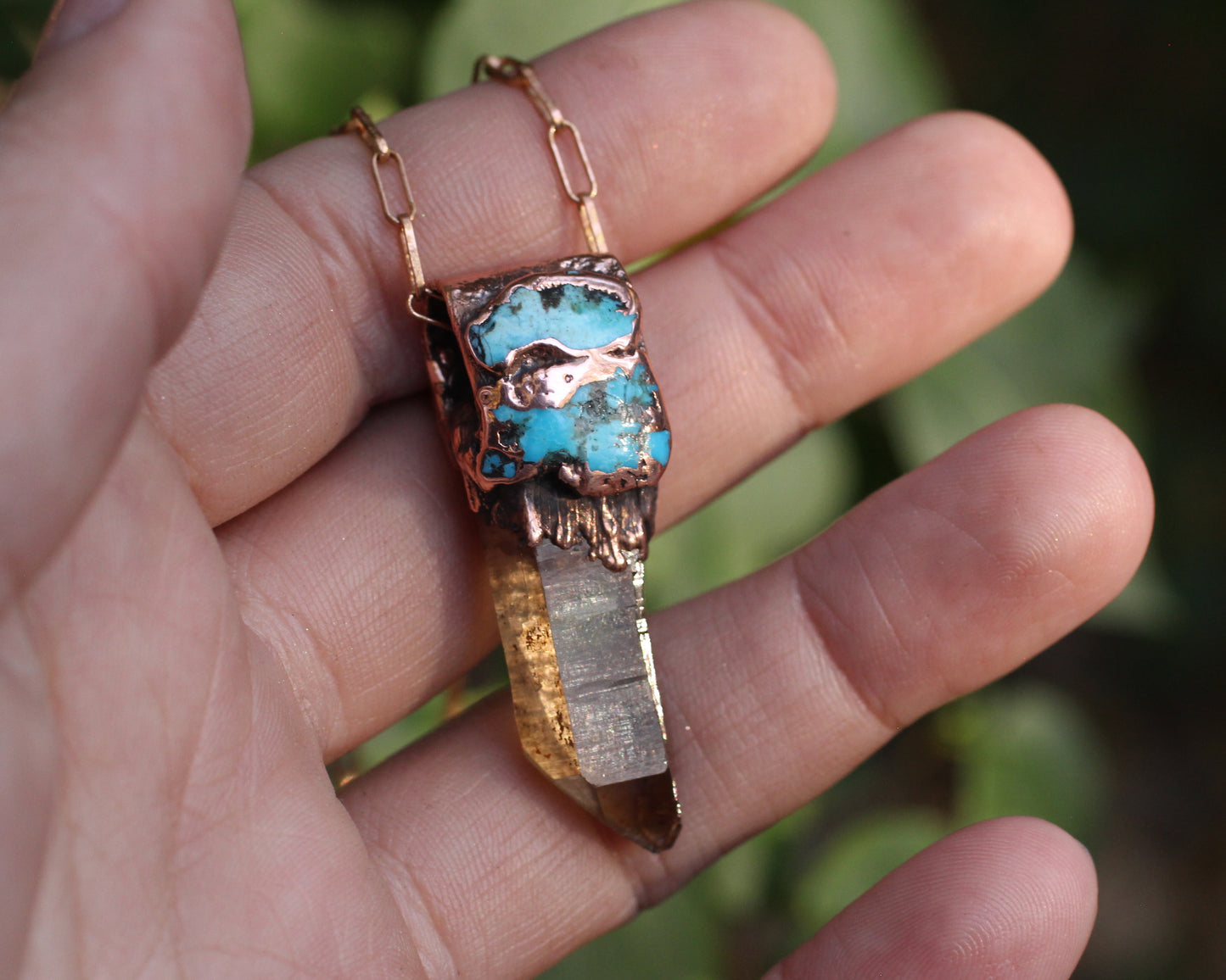 Smoky Quartz and Turquoise necklace