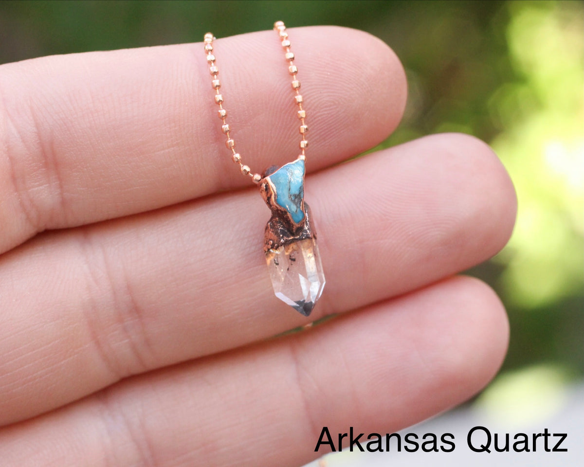 Tiny Crystal and Turquoise necklace