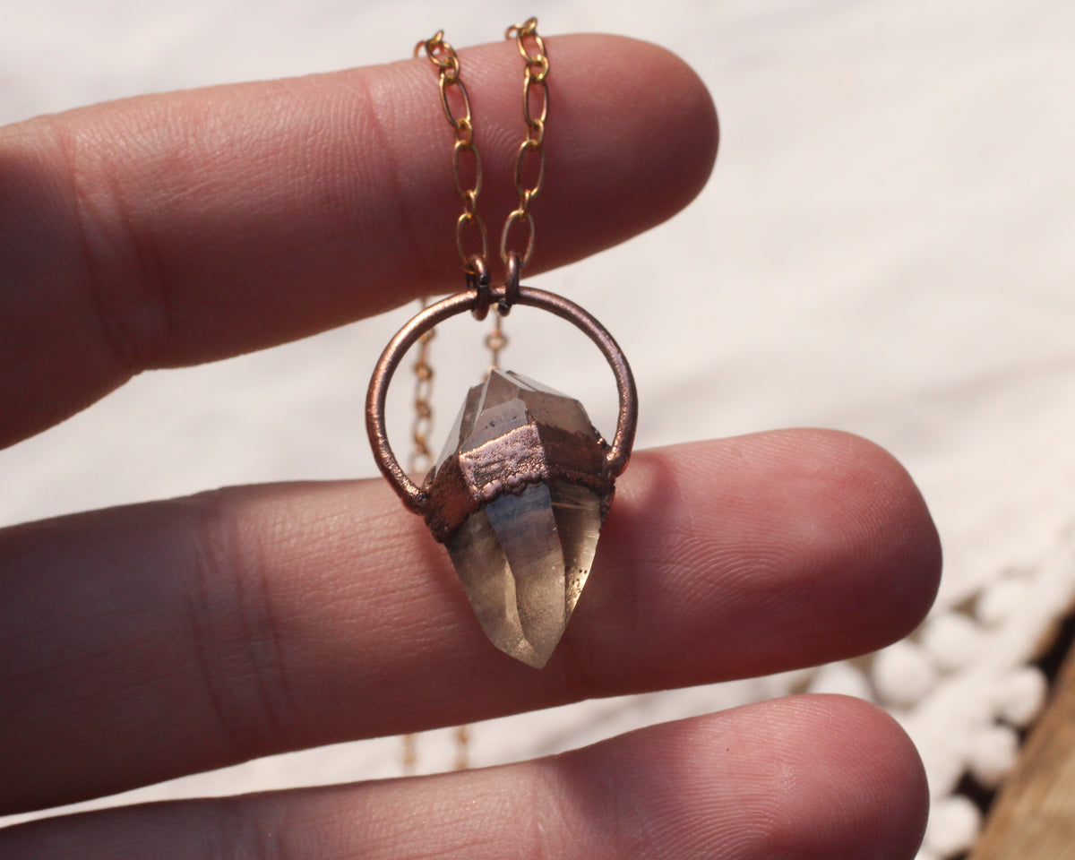 Little Smoky Quartz Aura necklace