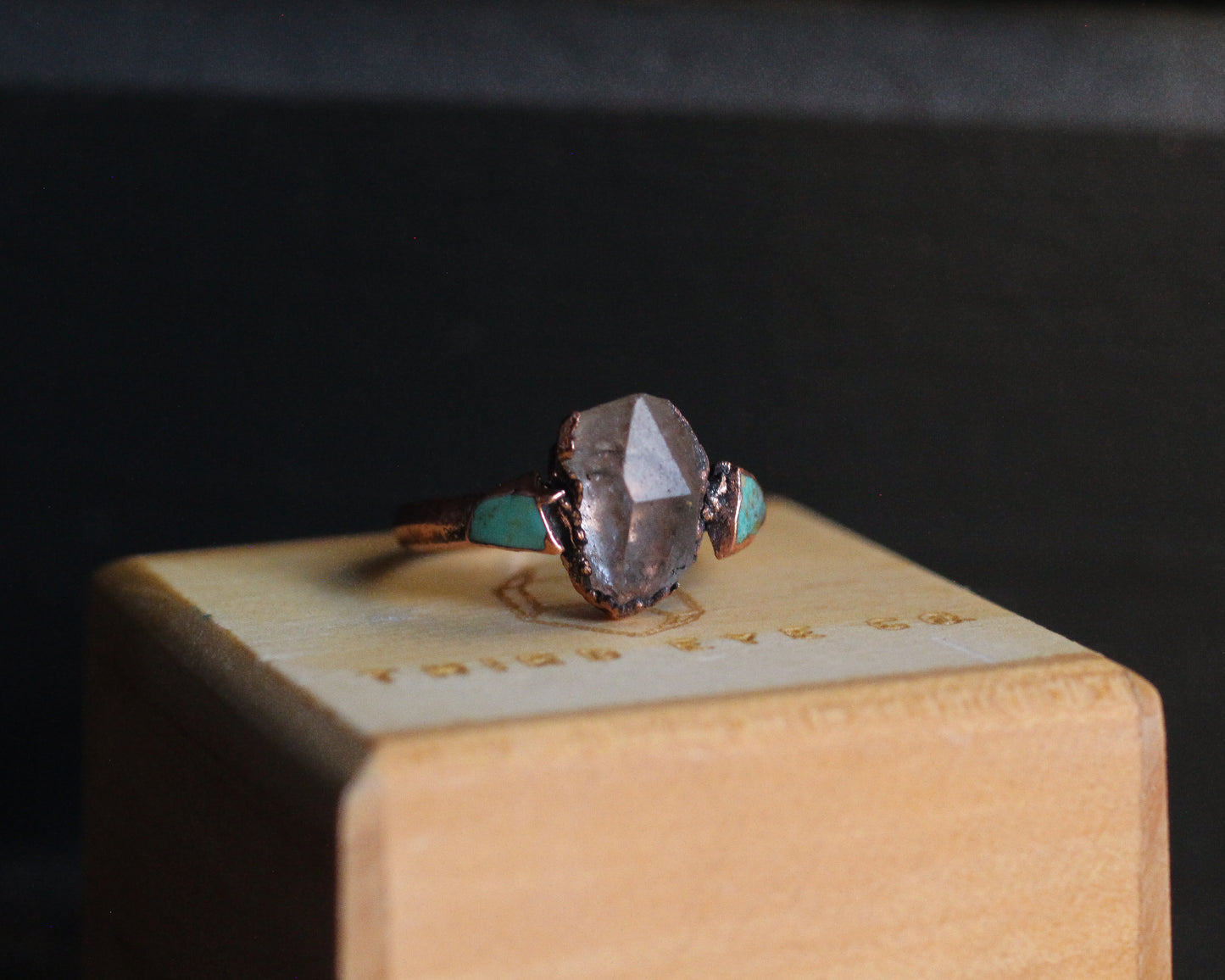 Quartz and Turquoise ring - Size 8.25