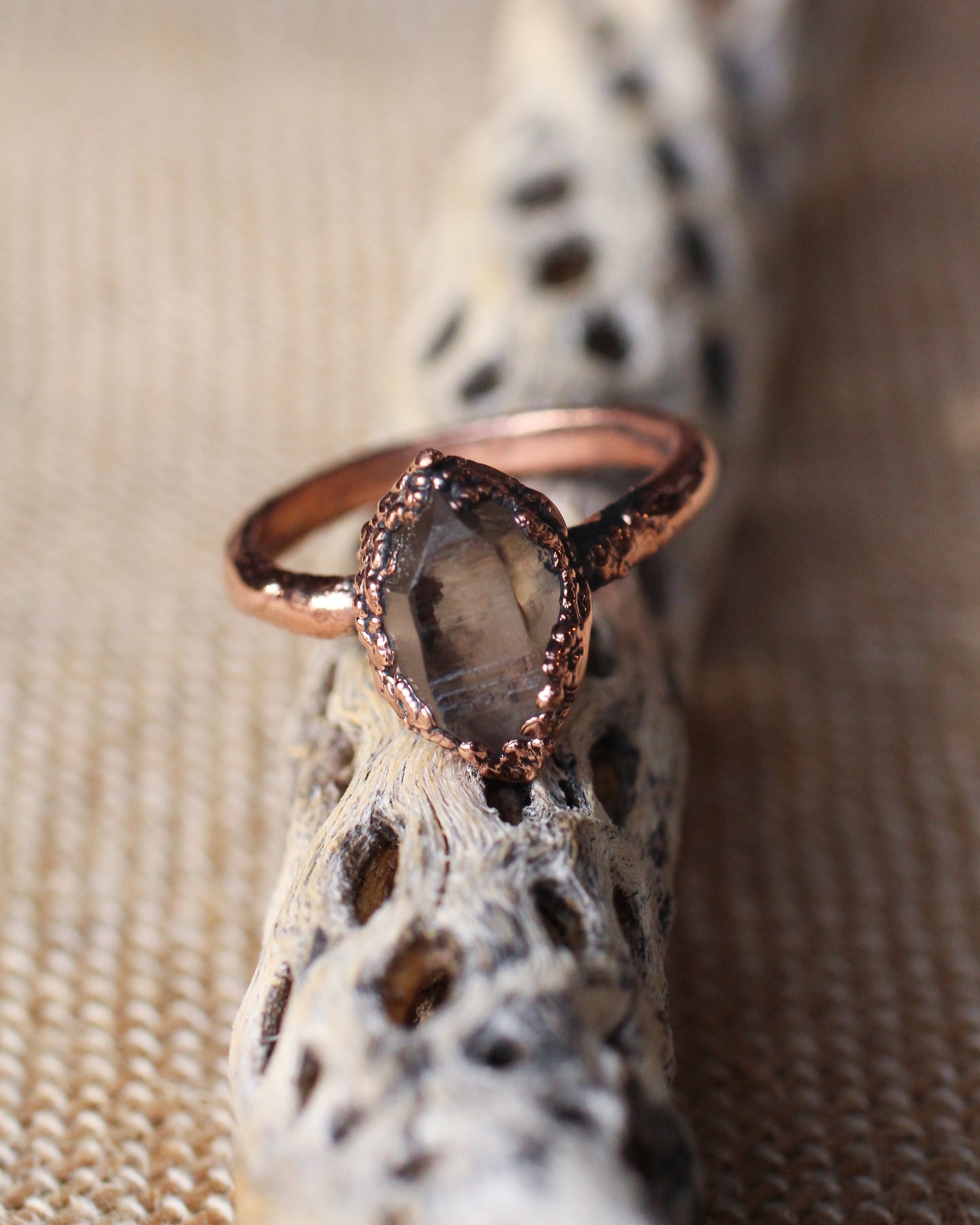 Little Smoky Quartz ring - Size 7