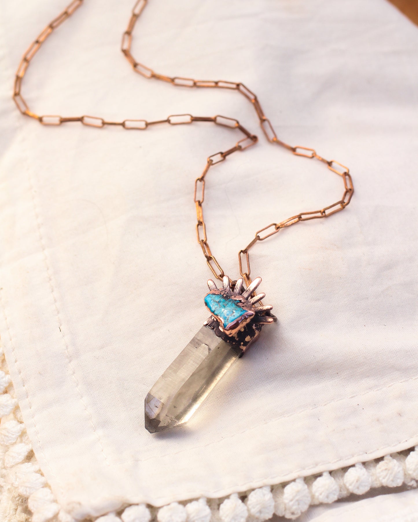 Smoky Quartz and Turquoise necklace