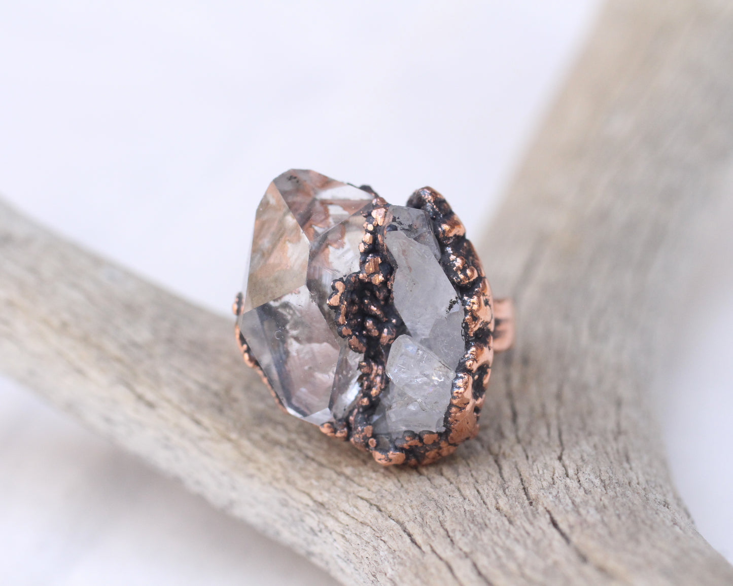 Payson “diamond” and Quartz cluster ring - Size 6.5