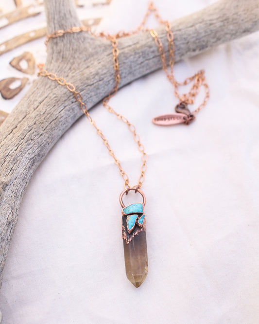 Smoky Quartz and Turquoise necklace