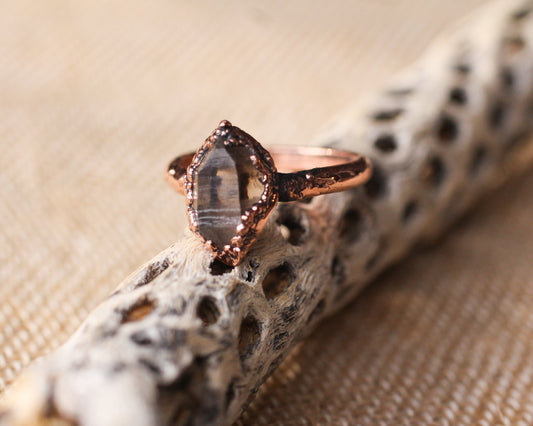 Little Smoky Quartz ring - Size 7