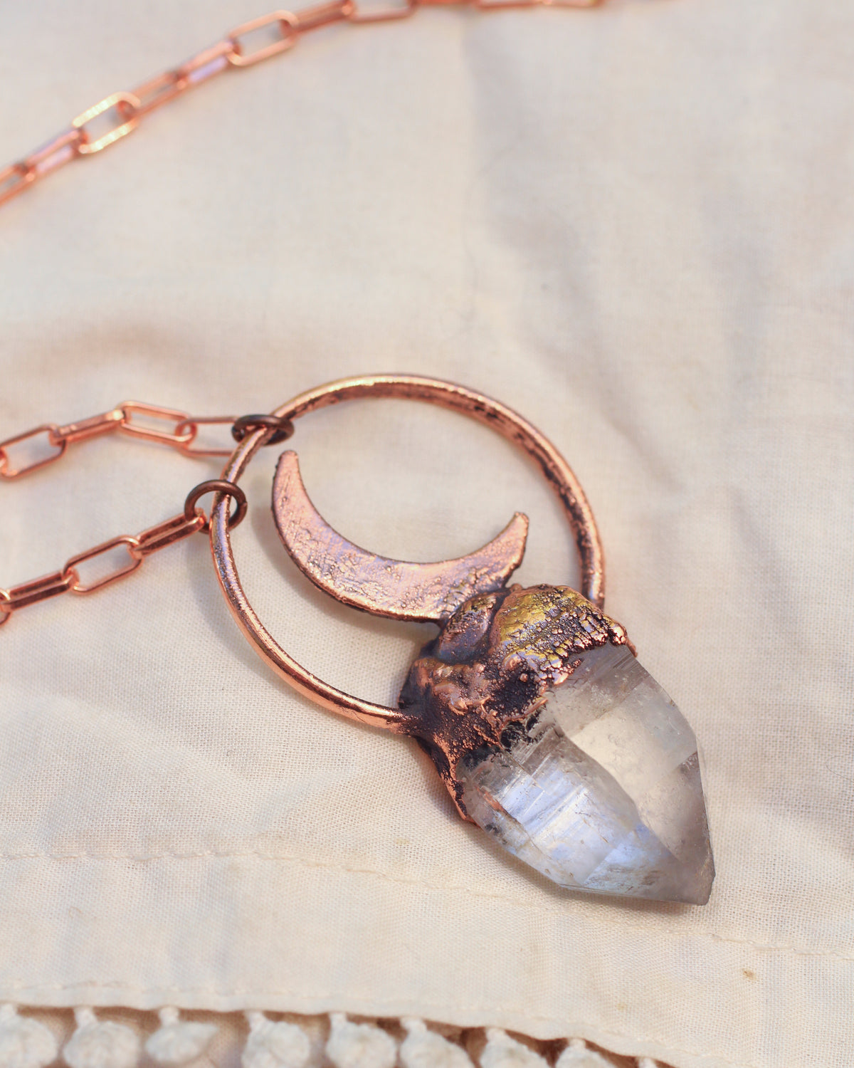 Quartz Crescent Moon necklace