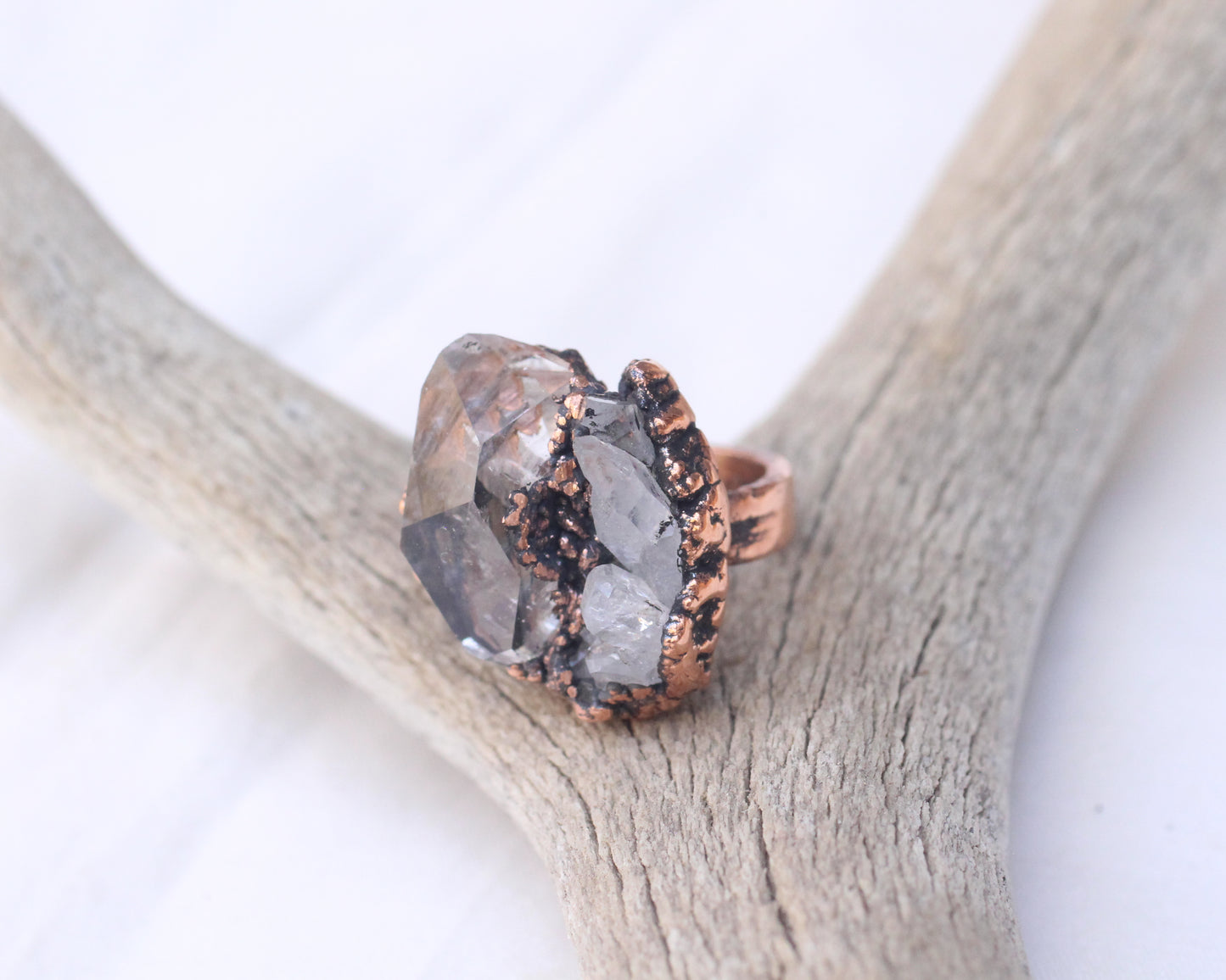 Payson “diamond” and Quartz cluster ring - Size 6.5