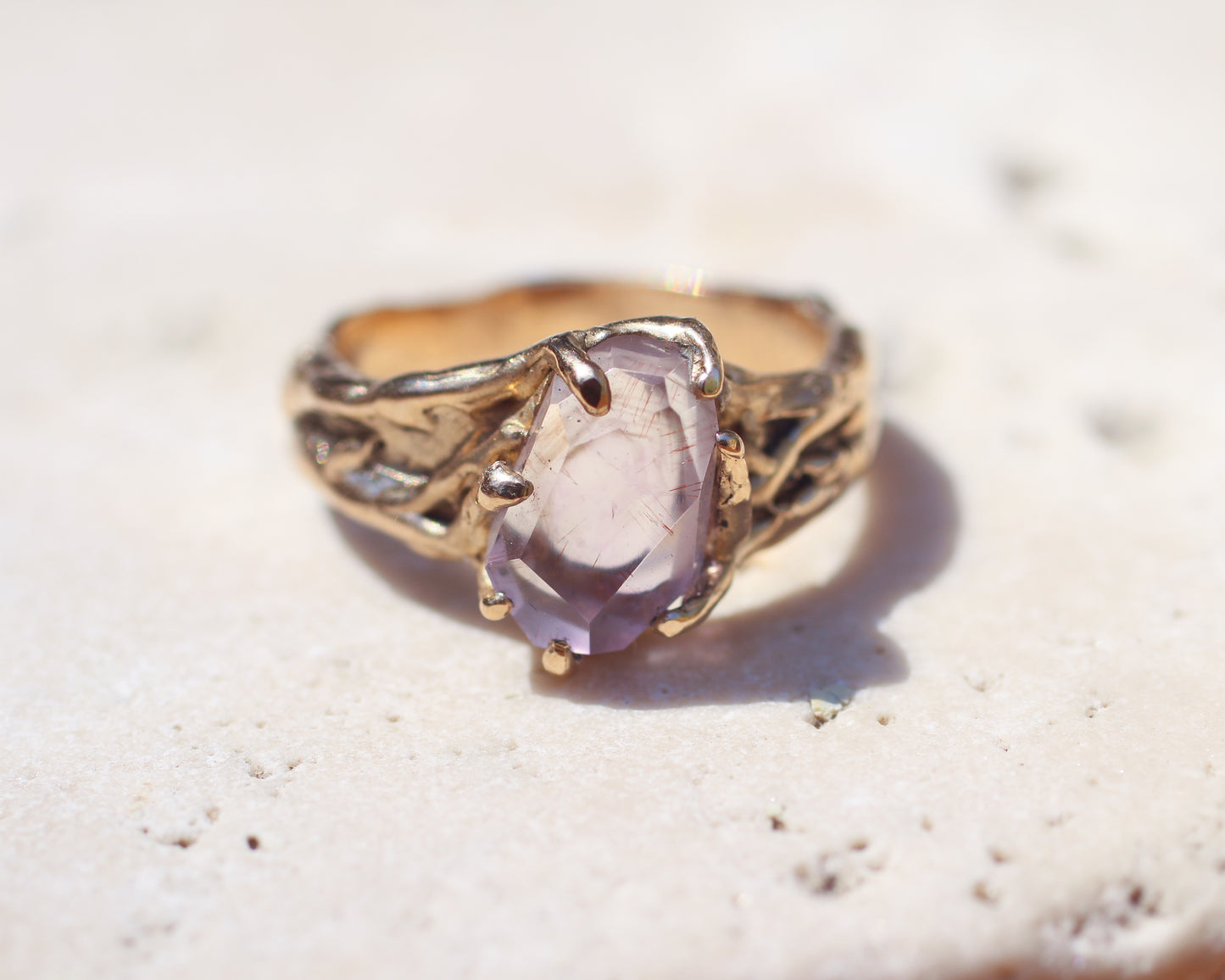 Light Amethyst Ring - Bronze - Size 9