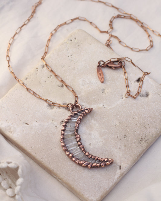 Quartz moon necklace