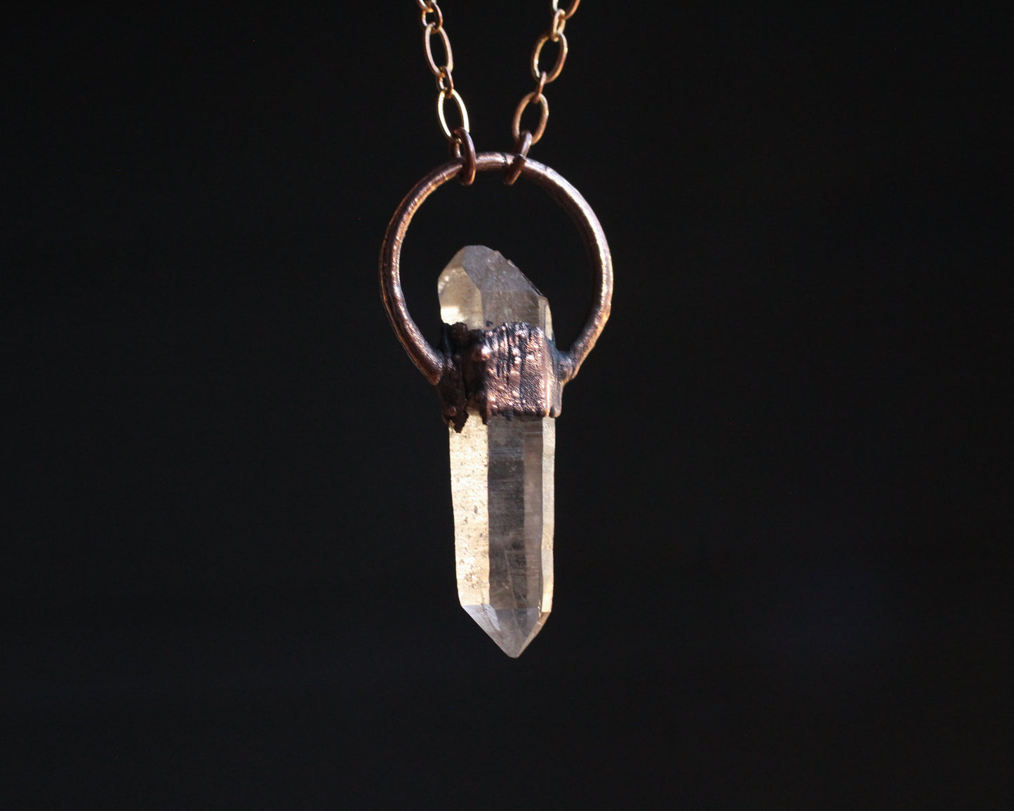 Little Smoky Quartz aura necklace