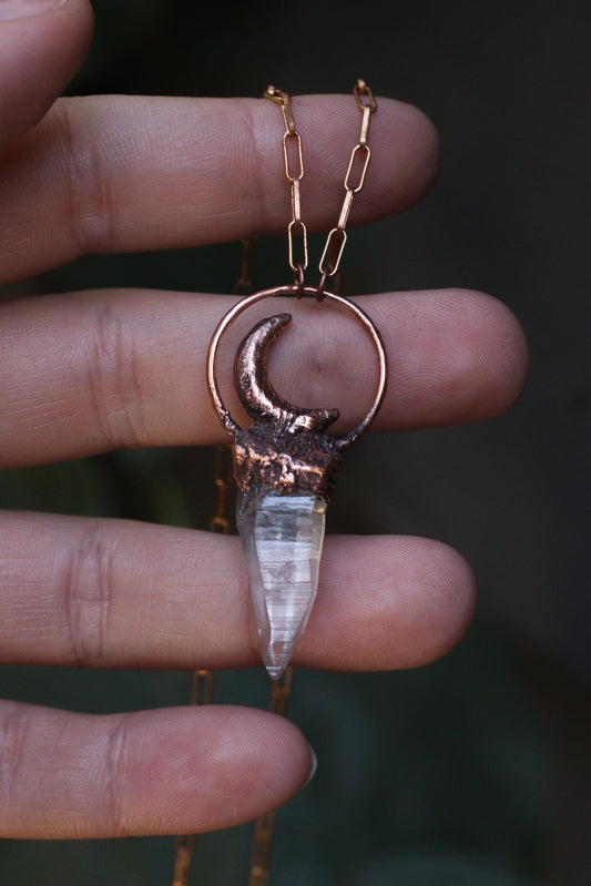 Quartz Moon Aura Necklace