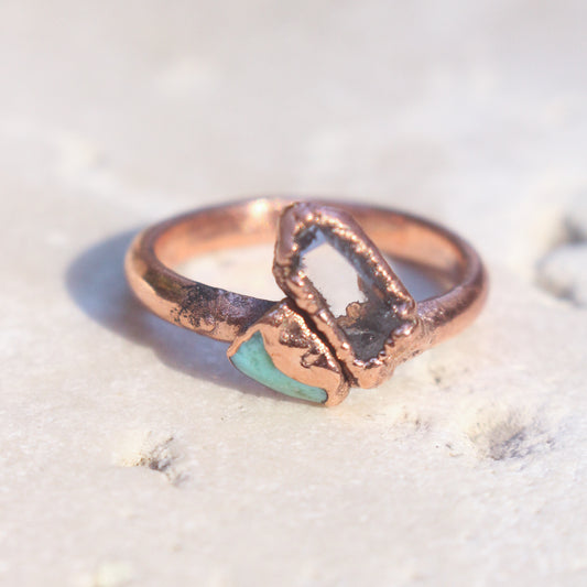 Quartz and Turquoise ring