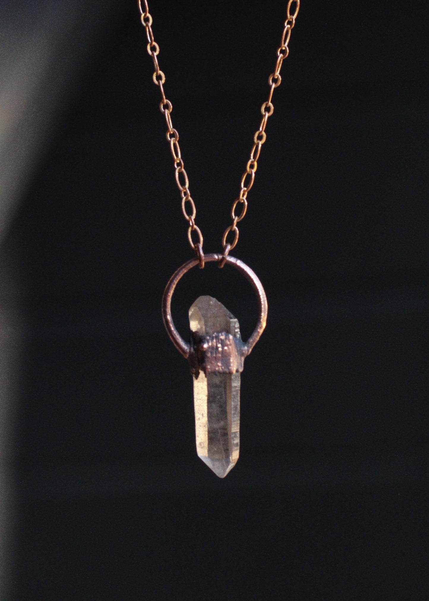 Little Smoky Quartz aura necklace