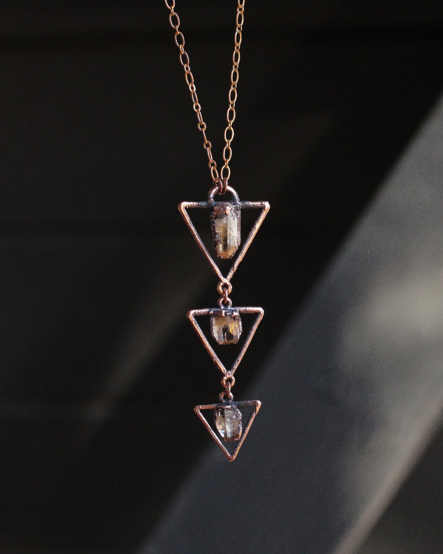 Sherry Topaz tiered triangle necklace